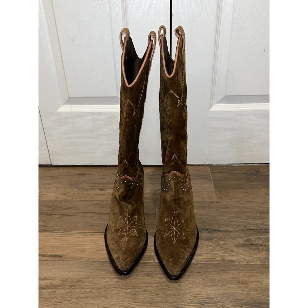 Alessandro Vasini Alison 80mm Suede Western Boots Women’s Size 10( MRSP $975) - Picture 7 of 14
